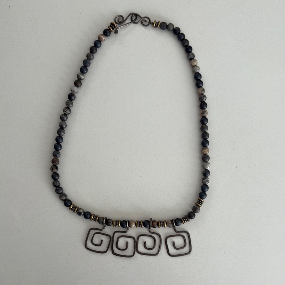 Elegant Black and Gold Beaded Necklace